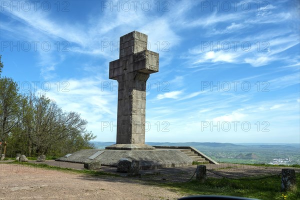 Morvan Regional Nature Park. Autun. The monumental liberation cross erected on Mount Saint Sebastien in 1945. Morvan regional natural park. Saone et Loire department. Bourgogne Franche Comte.France