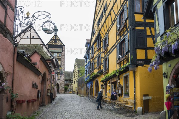 Medieval colourful half-timbered houses