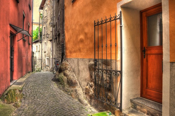 Old colorful rustic narrow alley