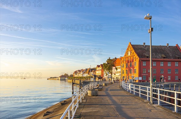 Lakeside promenade and harbour of Meersburg on Lake Constance