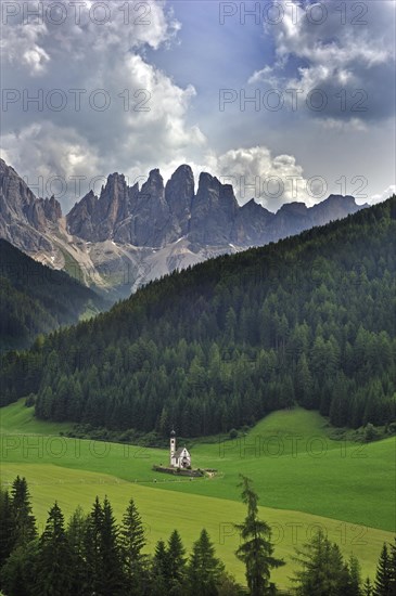 The chapel Sankt Johann at Val di Funes