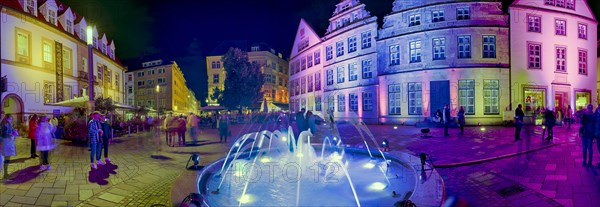 Festival of Lights Bielefeld Alter Markt Panorama illuminated Bielefeld Germany