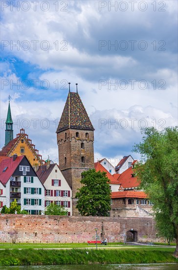 Part of the world-famous Danube front with historic houses of the fishermen's quarter and the Leaning Tower