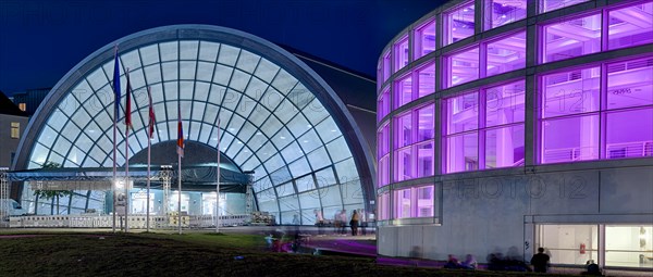 Festival of Lights Bielefeld civic hall illuminated Bielefeld Germany