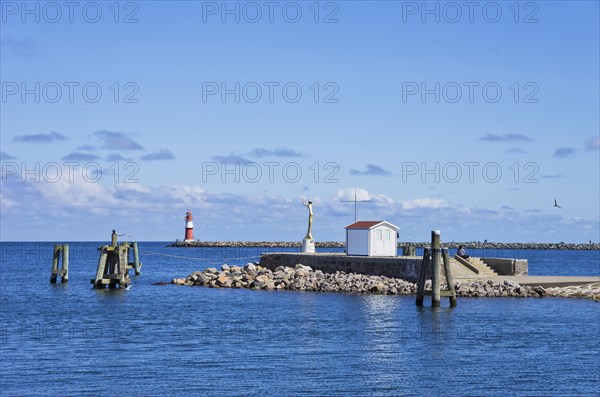 Central and eastern pier in Rostock-Warnemuende