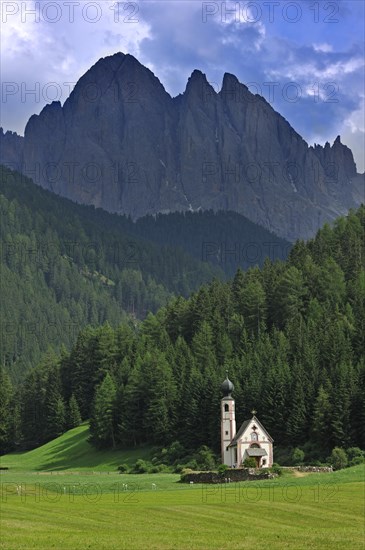 The chapel Sankt Johann at Val di Funes