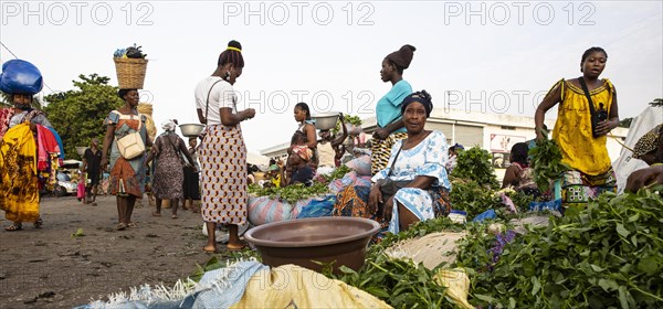 Women at the vegetable market of Lome