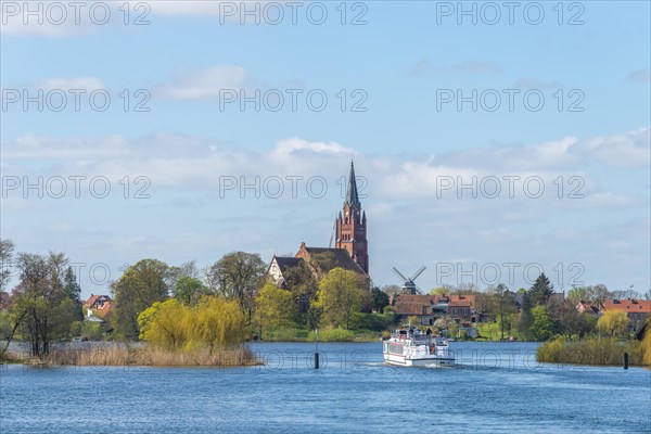 Town view Roebel with church St. Marien