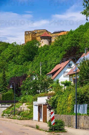 View of the ruins of Hohenrechberg Castle