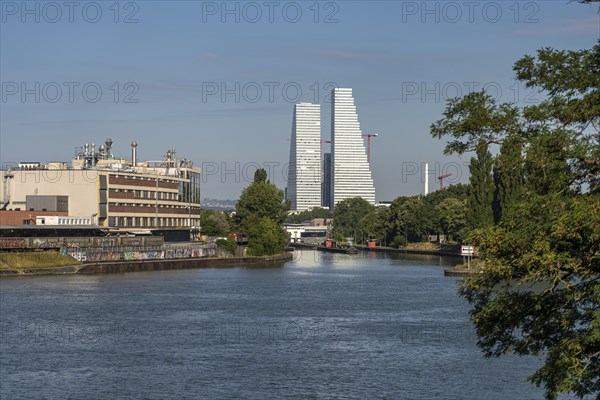 Roche Tower or Roche Tower and the Rhine in Basel