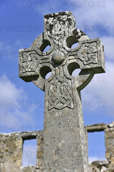 Celtic cross in the graveyard of Cill Chriosd