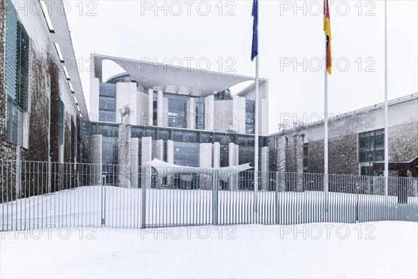 The Federal Chancellery in front of the Federal Government-Laender on the further procedure of the Corona restrictions