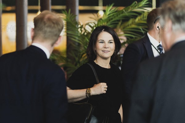 (R-L) Annalena Baerbock (Buendnis 90 Die Gruenen), Federal Minister for Foreign Affairs, photographed in front of the meeting of NATO Foreign Ministers in Oslo, 31.05.2023., Oslo, Norway, Europe