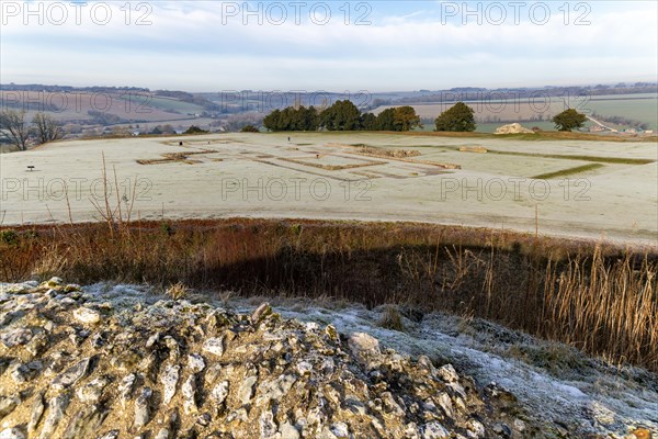 Cathedral church site from Old Sarum castle