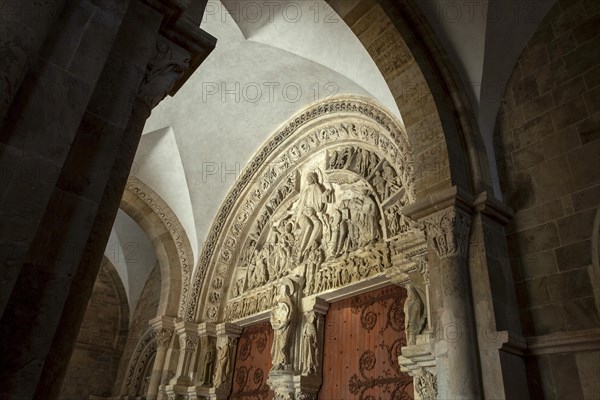 Vezelay labelled les Plus Beaux Villages de France. The Great Tympanum in the narthex