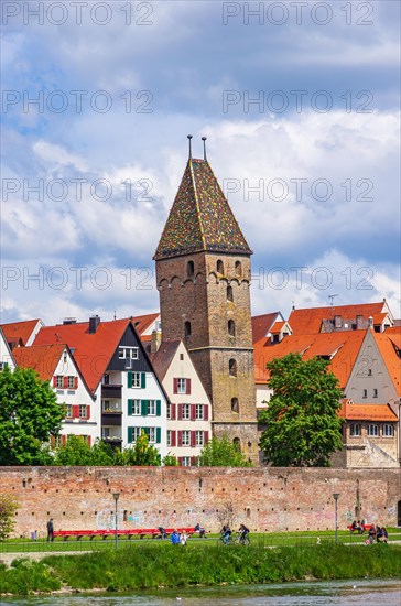 Part of the world-famous Danube front with historic houses of the fishermen's quarter and the Leaning Tower