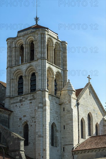 Vezelay labelled les Plus Beaux Villages de France. Morvan regional natural park. La Tour Saint Antoine of Basilica St Mary Magdalene