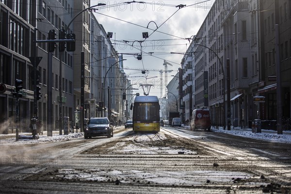 City traffic in winter in Berlin