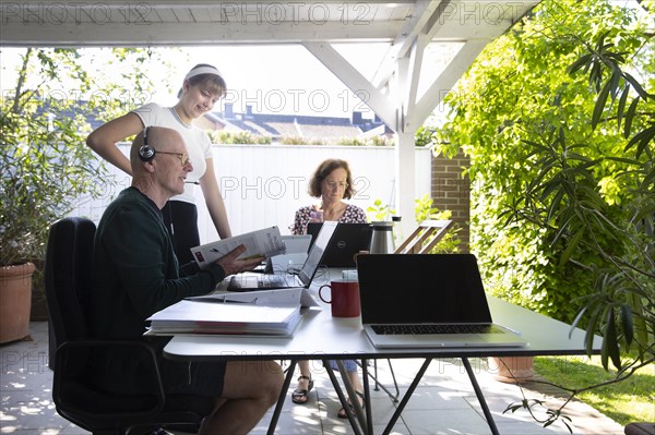 Home office in a conservatory