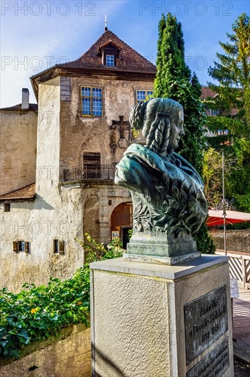 Monument in honour of Annette von Droste-Huelshoff in front of the Old Castle