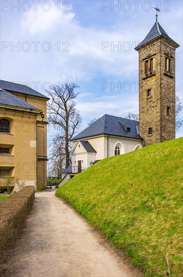 View over ventilation shafts of the war powder magazine towards Magdalenenburg and garrison church