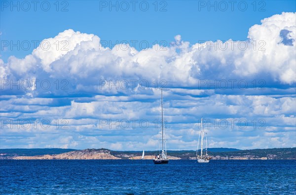 Picturesque maritime scene with shipping traffic between the Koster Islands