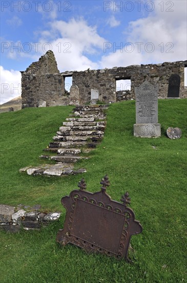 Gravestones in the graveyard of Cill Chriosd