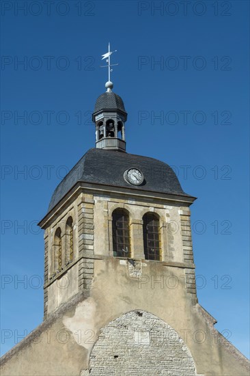 Vezelay labelled les Plus Beaux Villages de France.Bell tower of old church of St Peter. Morvan regional natural park. Via Lemovicensis way to Santiago de Compostela. Yonne department. Bourgogne Franche Comte. France