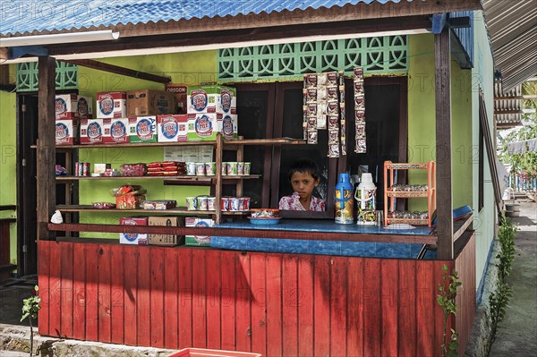 -Aunt Emma Shop- on Arborek Island, Dampier Street, West Papua, West New Guinea, Indonesia, Asia