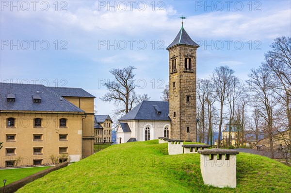 View over ventilation shafts of the war powder magazine towards Magdalenenburg and garrison church