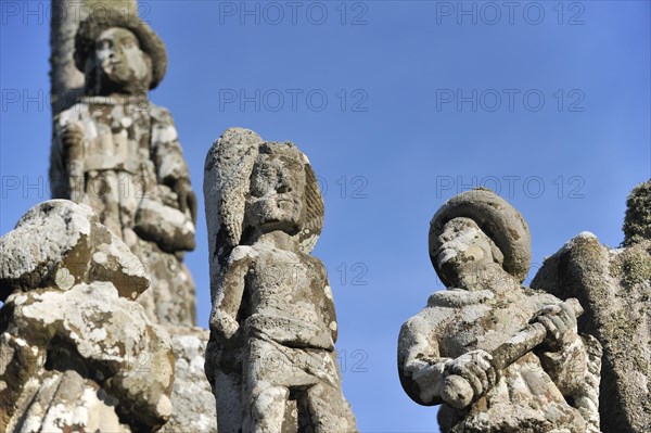 Sculptures at the chapel Notre-Dame-de-Tronoen and calvary at Saint-Jean-Trolimon