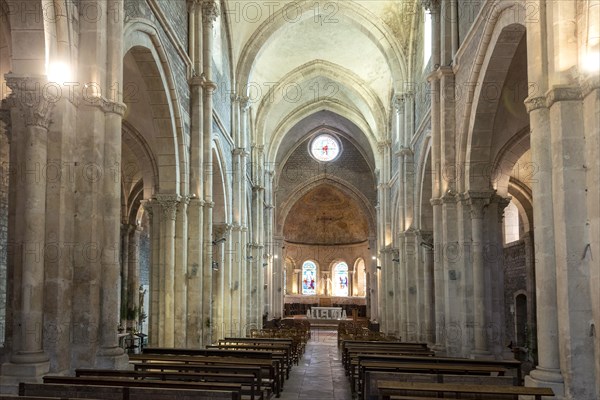 Avallon. Interior of collegiale Notre Dame and Saint Lazare .Yonne department. Morvan regional nature park. Bourgone Franche Comte. France