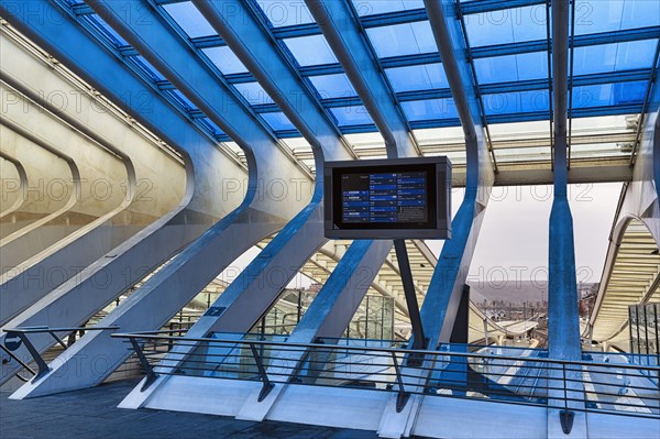 Digital display board with train departure times