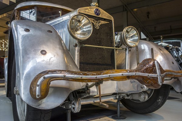 1930 FN 1400 S showing wooden front bumper of Belgian classic car