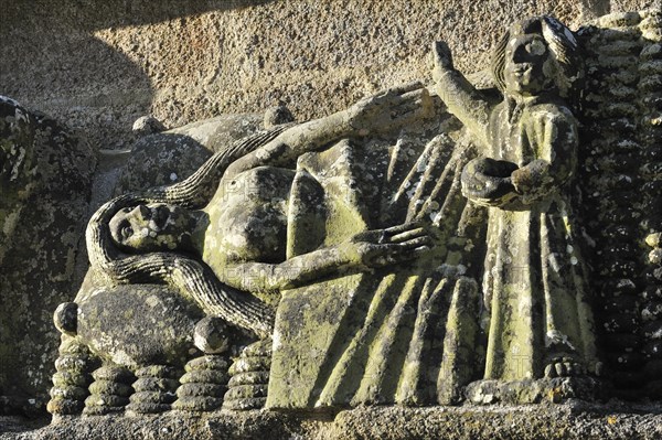 Sculptures at the chapel Notre-Dame-de-Tronoen and calvary at Saint-Jean-Trolimon