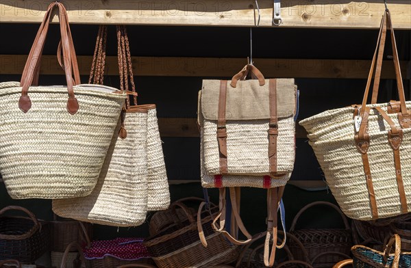 Market stall with basketry