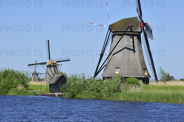 Thatched polder windmills at Kinderdijk