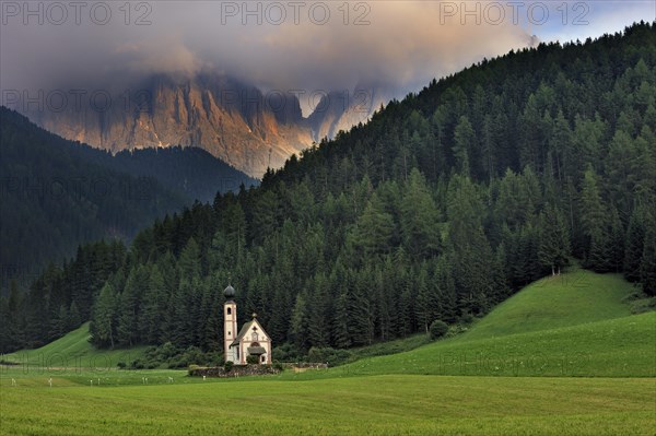 The chapel Sankt Johann at Val di Funes