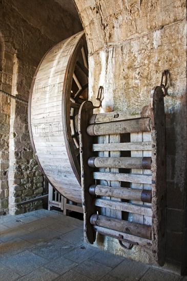 Tread wheel at the Mont Saint-Michel abbey