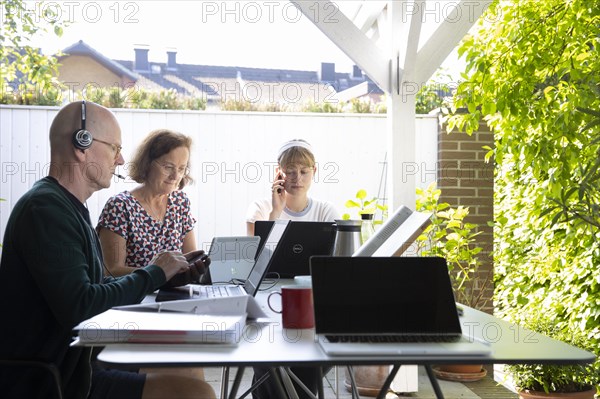 Home office in a conservatory