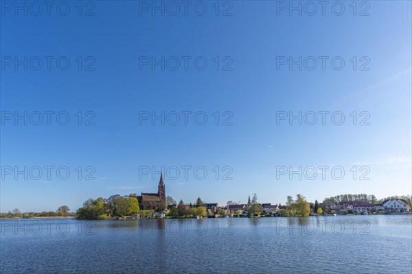 Town view Roebel with church St. Marien