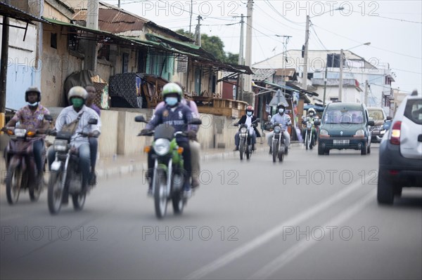 Street scene with motorbikes in Lome