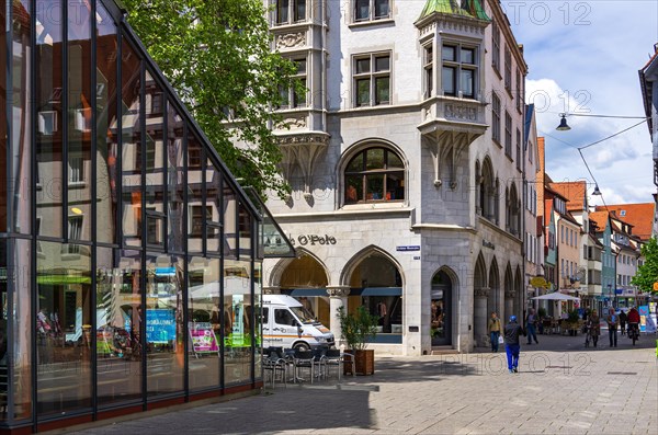 Street scene and former bank building of the Wuerttembergische Landesbank