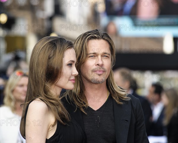 Brad Pitt and Angelina Jolie attends the World Premiere of World War Z on 02.06.2013 at The Empire Leicester Square