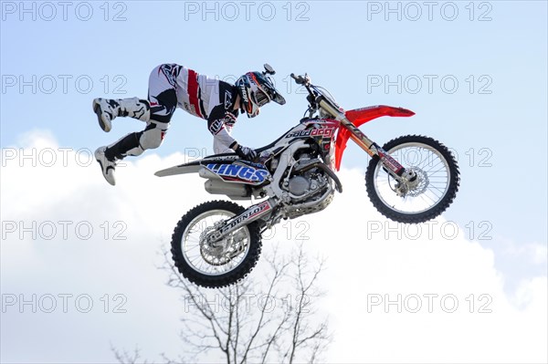 The Garmin Arena-Cross display team give a short display outside Wembley Stadium as a preview to the show