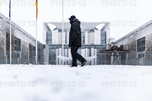 The Federal Chancellery in front of the Federal Government-Laender on the further procedure of the Corona restrictions