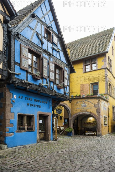 Medieval colourful half-timbered houses