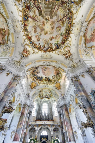 Organ gallery and ceiling frescoes