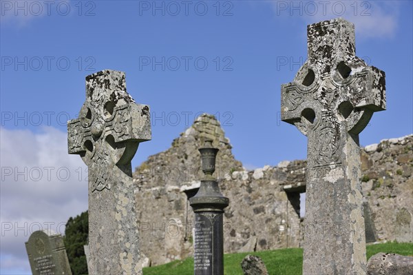 Celtic cross in the graveyard of Cill Chriosd