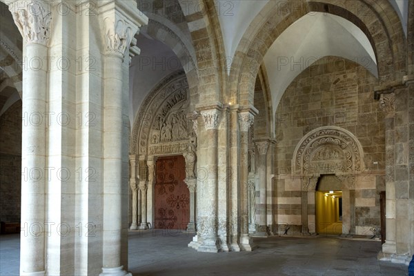 Vezelay labelled les Plus Beaux Villages de France. The Great Tympanum in the narthex